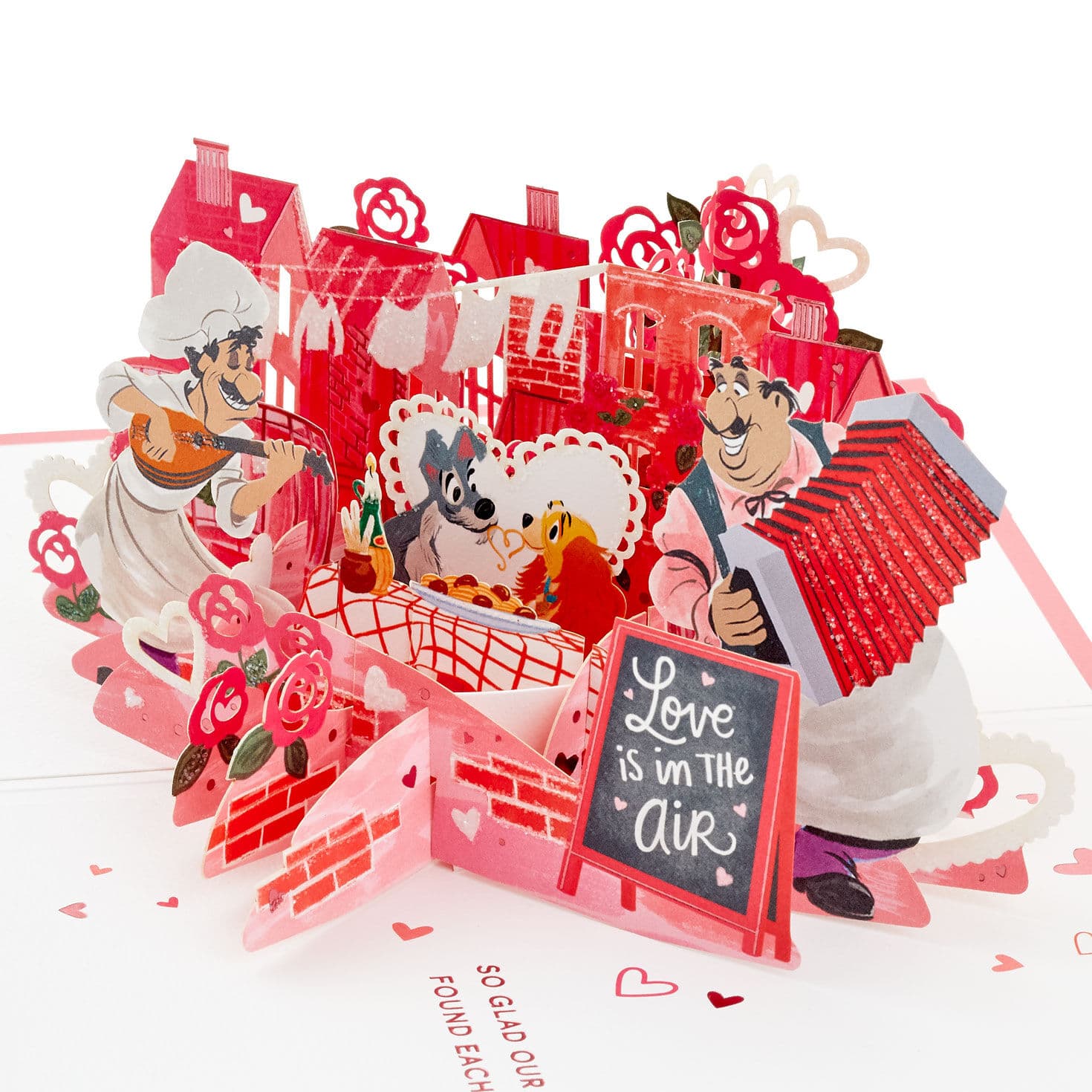 Hallmark Valentines Day Card, 3D & Pop Up Lady and the Tramp Design, Disney